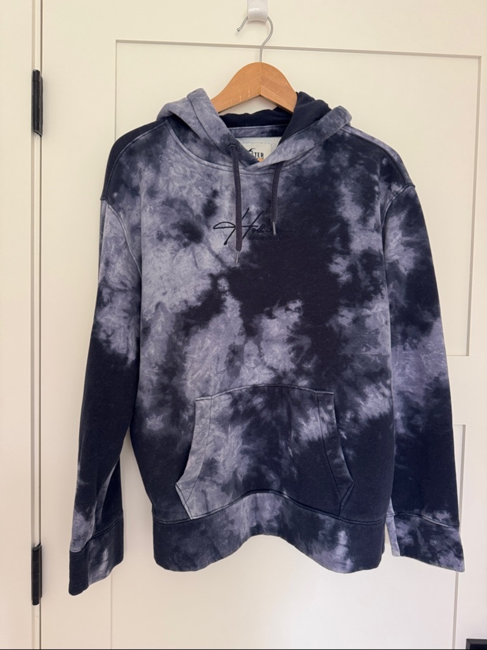Hollister Tie-Dye Blue & Navy Hoodie Sweatshirt - Women’s Casual Pullover (sm)